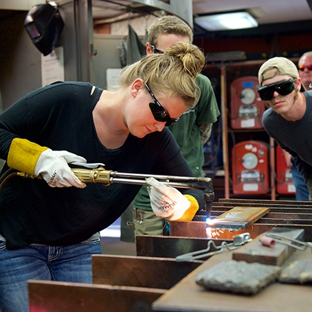 Welding student